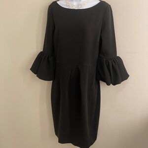 Laundry by Shelli Segal Size 8 Black tailored stress with puff sleeves